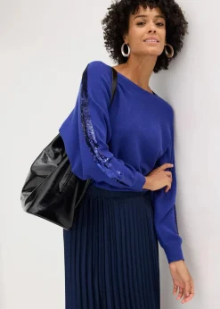 Feinstrickpullover mit Pailletten