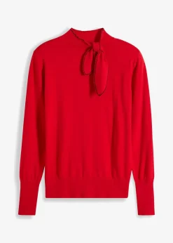 Feinstrickpullover mit Schleifendetail