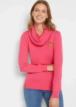 Feinstrickpullover mit weitem Kragen