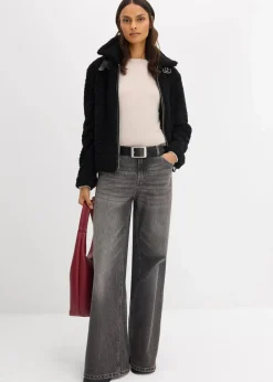 Fellimitat-Jacke aus Teddyfleece