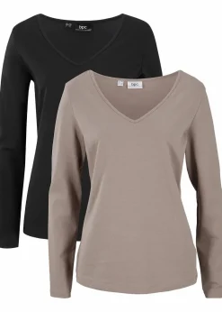 Figurbetontes Langarmshirt (2er Pack)