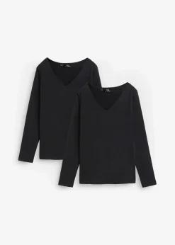 Figurbetontes Langarmshirt (2er Pack)