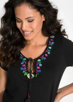 Flammgarn-Jerseykleid aus reiner Baumwolle