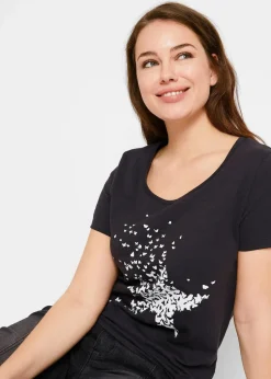 Flammgarn-Shirt aus Bio-Baumwolle, kurzarm