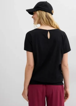 Flammgarn-Shirt aus Bio-Baumwolle mit Smockbund