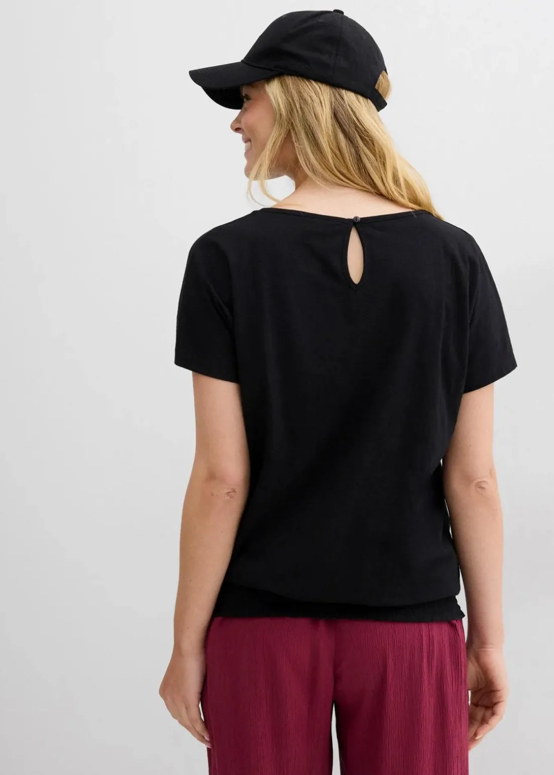 Flammgarn-Shirt aus Bio-Baumwolle mit Smockbund