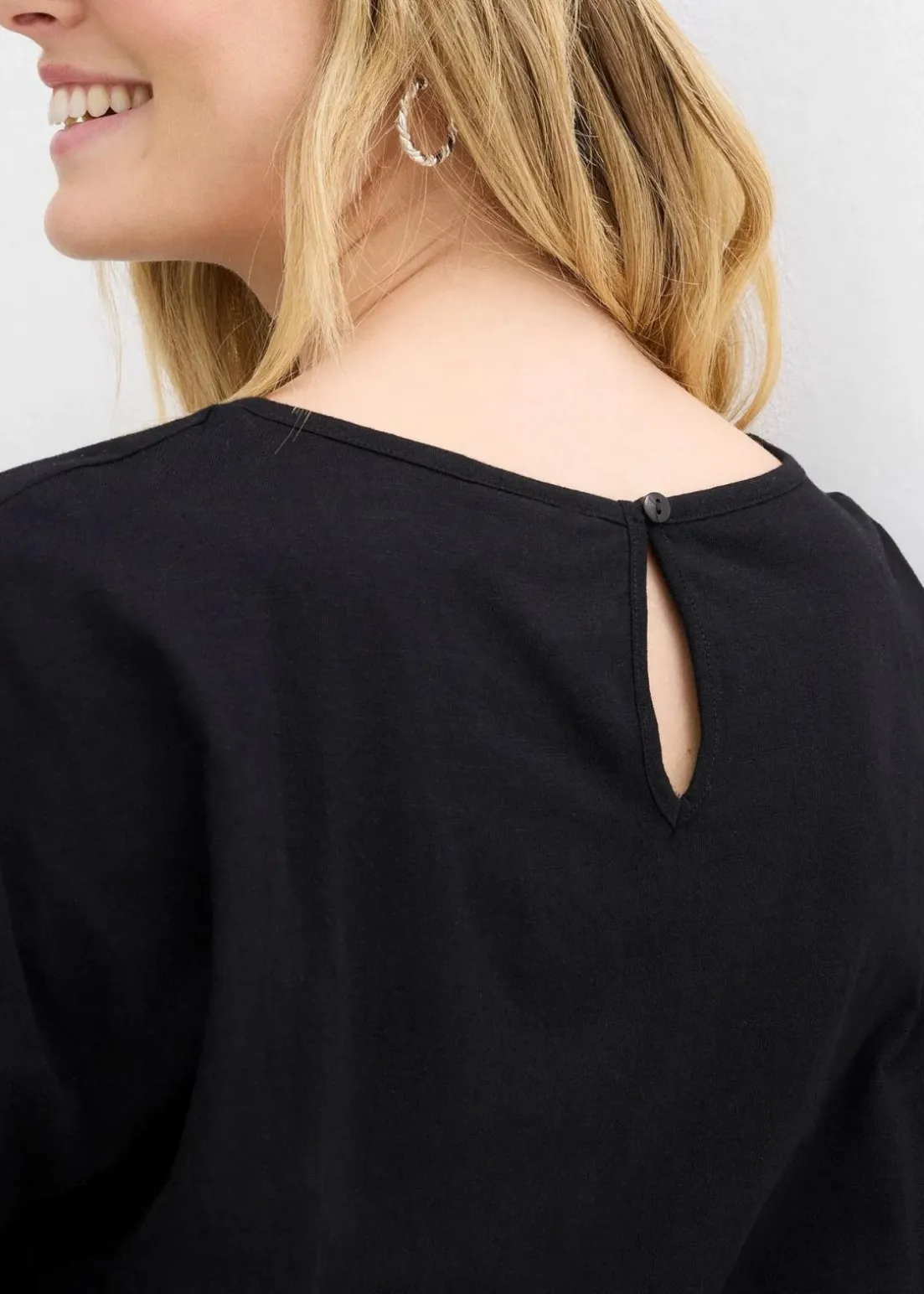 Flammgarn-Shirt aus Bio-Baumwolle mit Smockbund