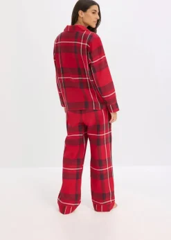 Flanell Pyjama aus weicher Baumwolle mit Geschenktasche