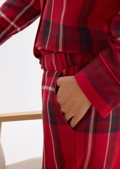 Flanell Pyjama aus weicher Baumwolle mit Geschenktasche