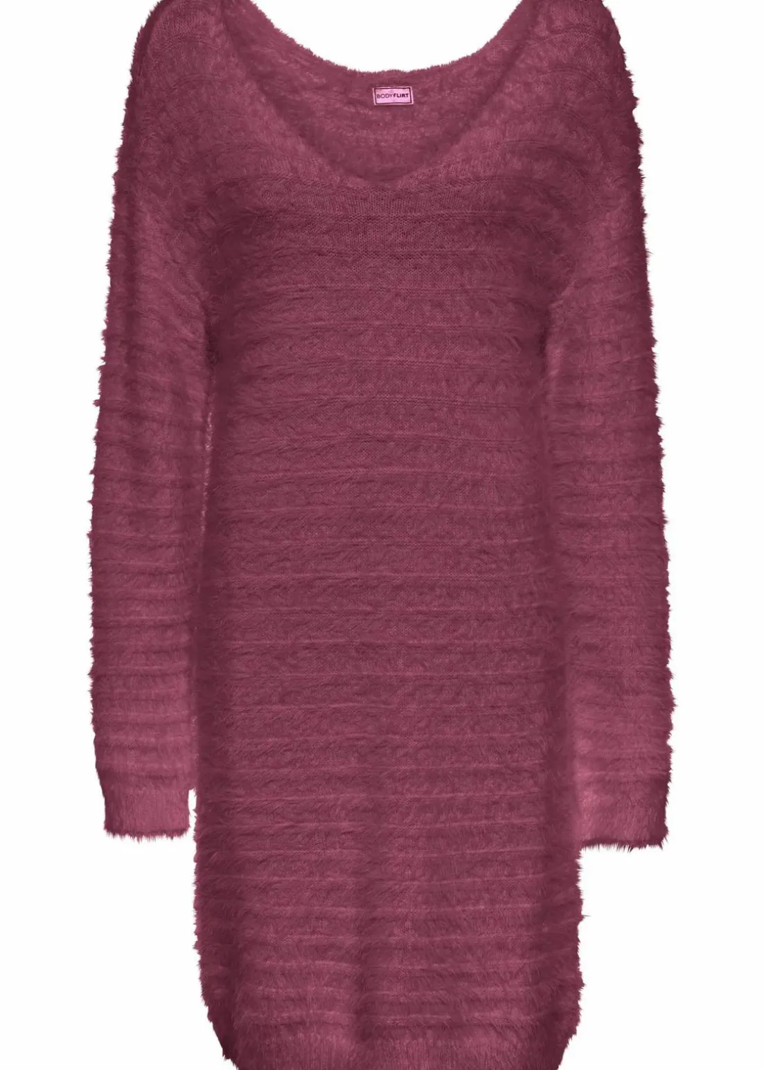 Flauschiger Long-Pullover