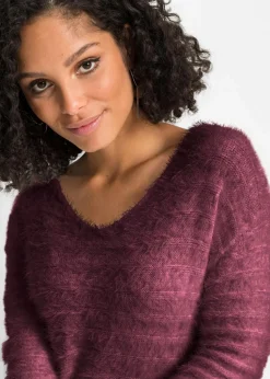 Flauschiger Long-Pullover