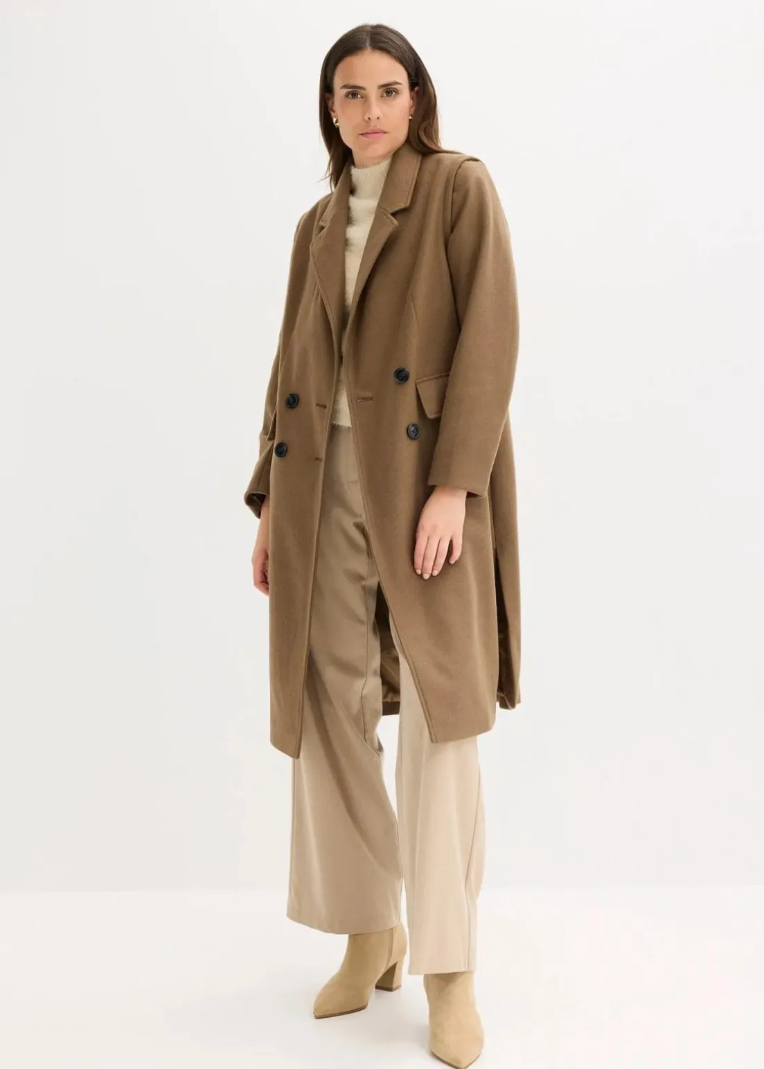 Flauschmantel mit abnehmbaren Ärmeln