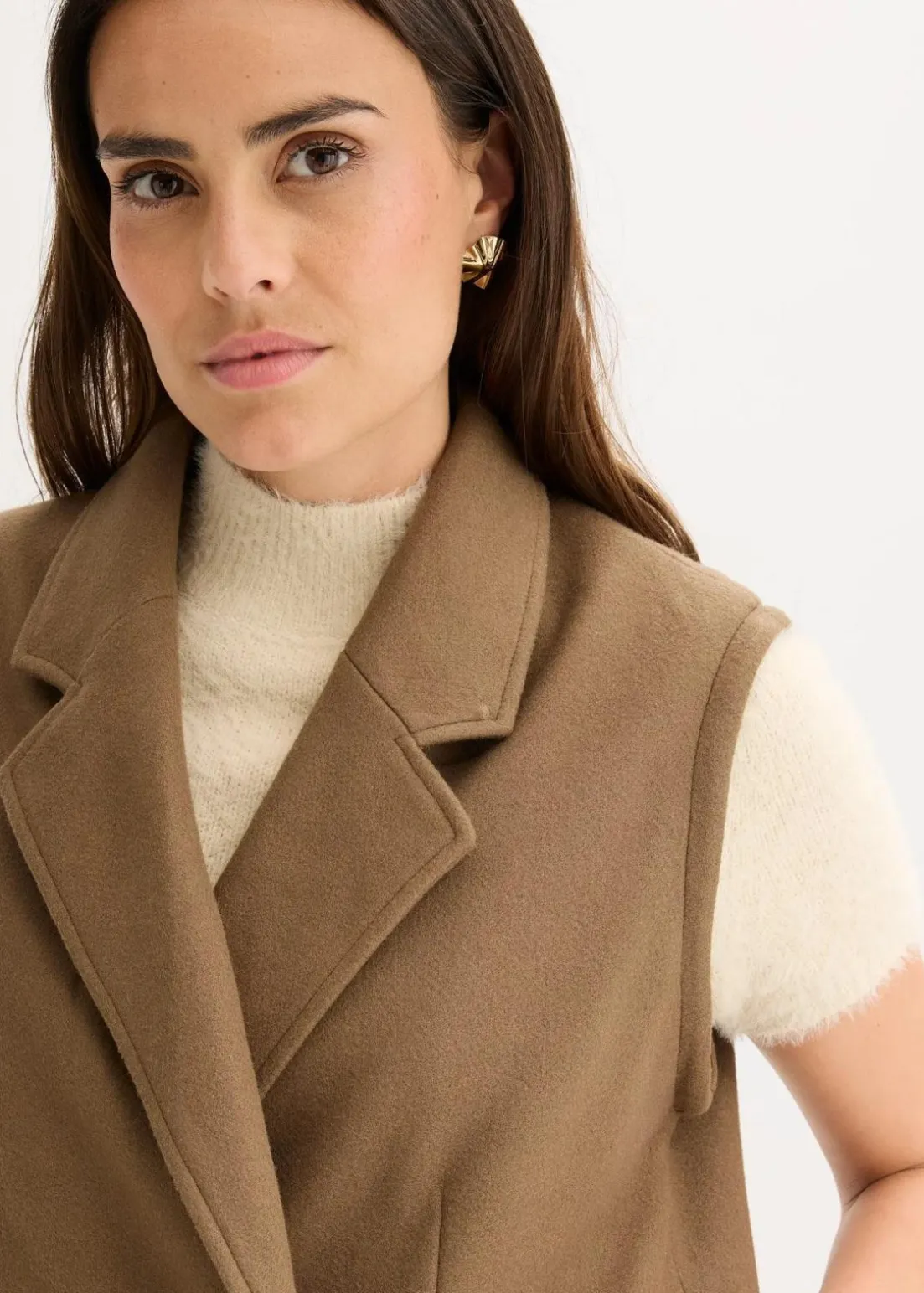 Flauschmantel mit abnehmbaren Ärmeln