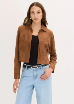 Fransen-Jacke in Wildleder-Optik