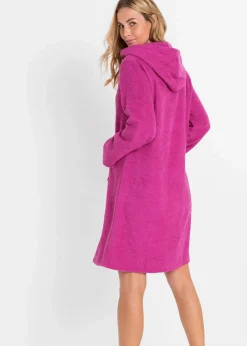 Frottee Bademantel aus Bio-Baumwolle mit Reißverschluss