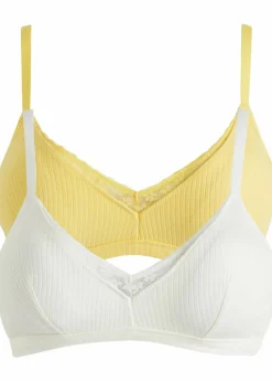 Gepolstertes Bralette ohne Bügel mit Bio-Baumwolle (2er Pack)