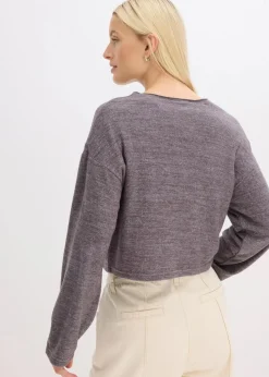 Gerippte Feinstrickjacke