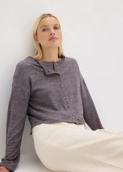 Gerippte Feinstrickjacke