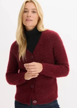 Gerippte Grobstrickjacke