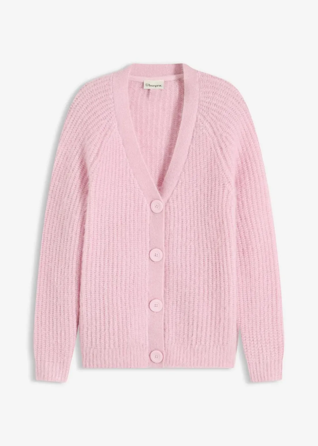 Gerippte Grobstrickjacke