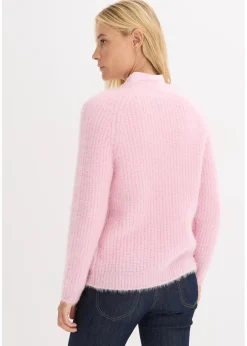 Gerippte Grobstrickjacke