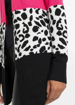 Gerippte Longstrickjacke