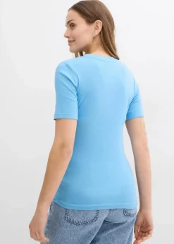 Gerippte Umstandsshirts aus reiner Bio-Baumwolle (2er Pack)