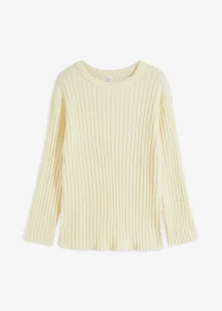 Gerippter Oversize-Pullover