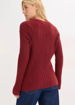 Gerippter Oversize-Pullover