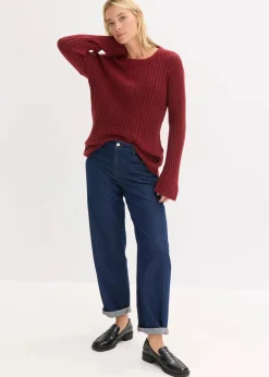 Gerippter Oversize-Pullover