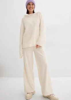 Gerippter Oversize-Pullover