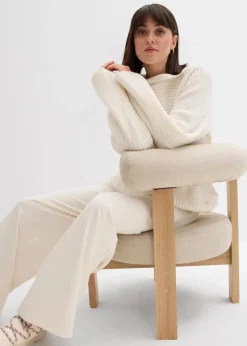 Gerippter Oversize-Pullover