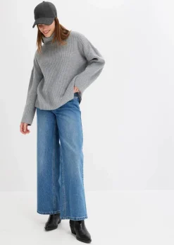 Gerippter Rollkragenpullover