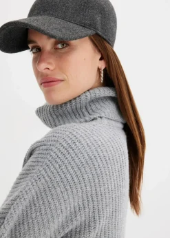 Gerippter Rollkragenpullover