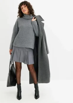 Gerippter Rollkragenpullover