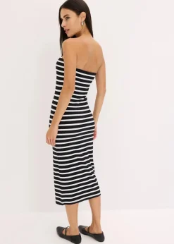 geripptes Bandeau-Kleid