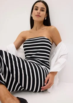 geripptes Bandeau-Kleid