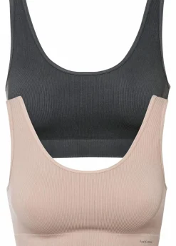 Geripptes Feel Comfort Seamless Bustier (2er Pack)
