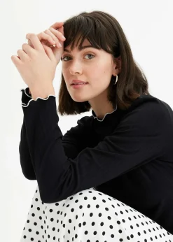 Geripptes Langarmshirt