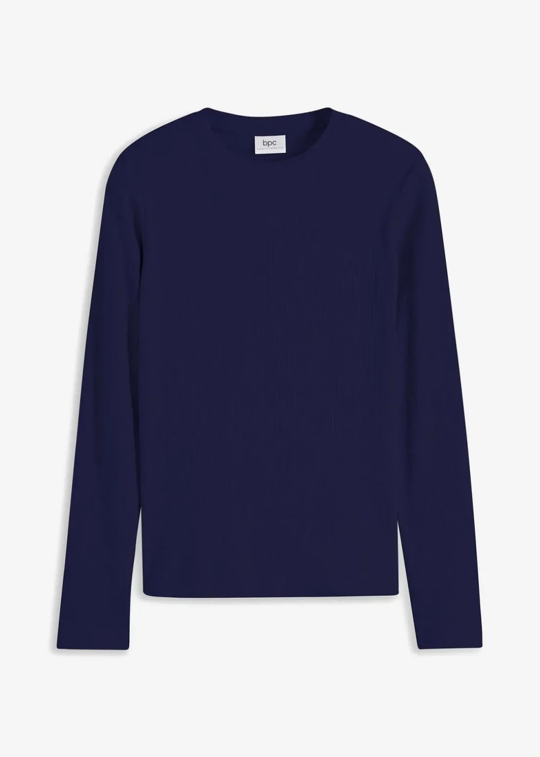 Geripptes Langarmshirt aus reiner Baumwolle