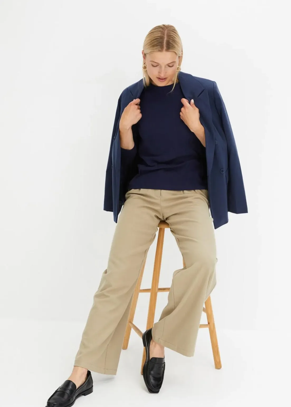 Geripptes Langarmshirt aus reiner Baumwolle