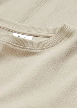 Geripptes Langarmshirt aus reiner Baumwolle