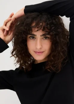 Geripptes Langarmshirt aus reiner Baumwolle