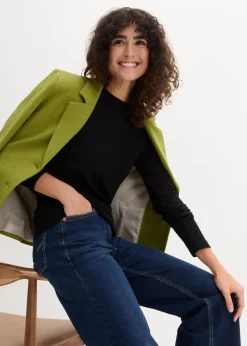 Geripptes Langarmshirt aus reiner Baumwolle