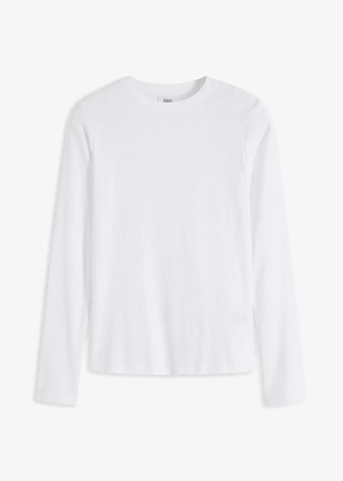 Geripptes Langarmshirt aus reiner Baumwolle