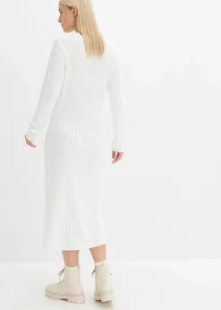 Geripptes Strickkleid