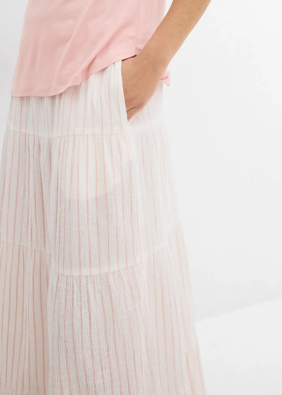 Gestreifter Maxirock aus reiner Baumwolle