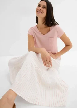 Gestreifter Maxirock aus reiner Baumwolle