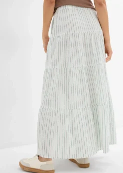 Gestreifter Maxirock aus reiner Baumwolle