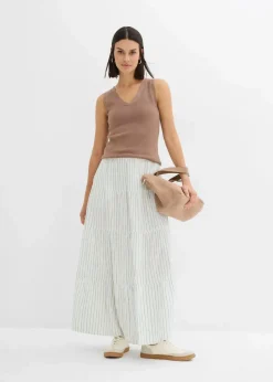 Gestreifter Maxirock aus reiner Baumwolle